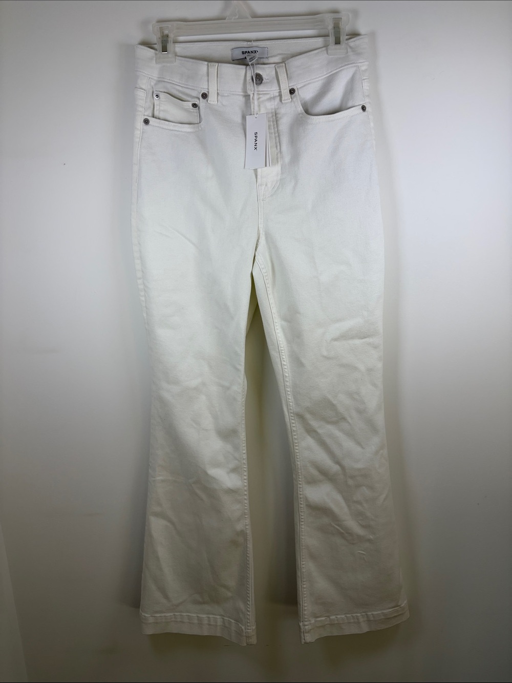 SPANX Lycra Flare High-Rise Jeans- Color: Linen Sz 10 *See Description* NWT Flaw - Picture 1 of 12